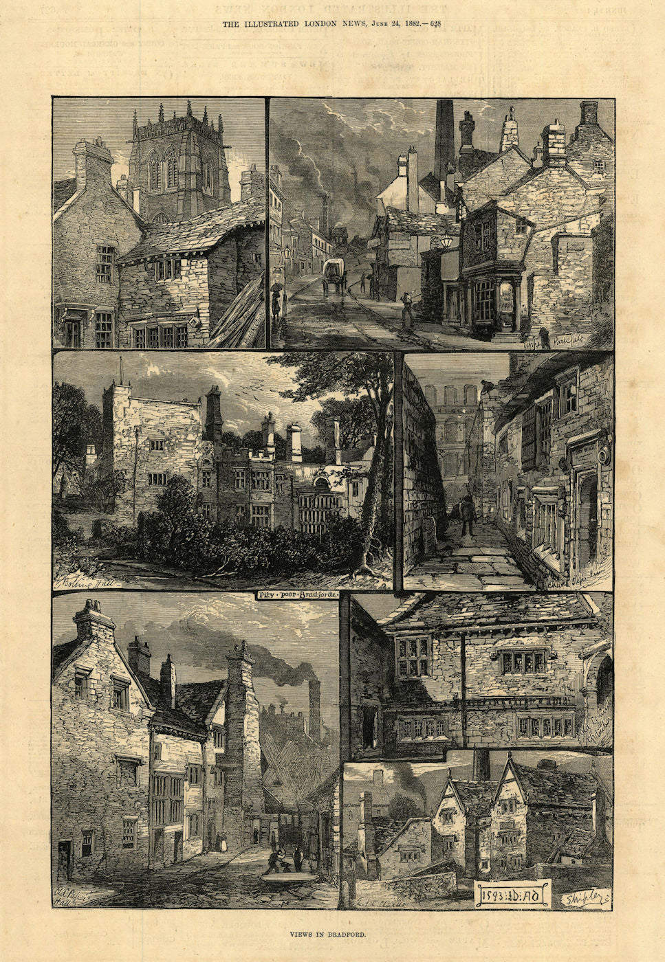 Views in Bradford. Yorkshire. Shipley. Upper Parkfall 1882 old antique print